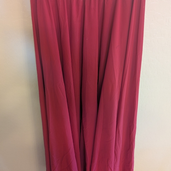 Maxi Skirt Elegant Burgundy & Black Formal Medium Double Layers Stretchy Elastic - Picture 5 of 5